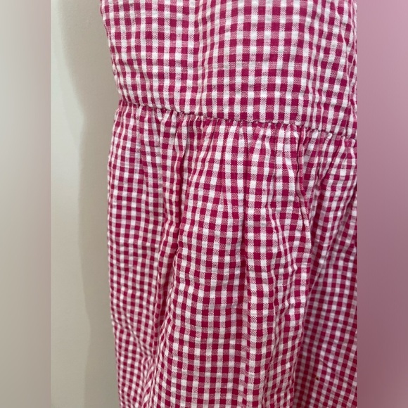 Free People Pink Gingham Mini Dress Bow Tie Straps Size XS 100% Cotton - Picture 6 of 10